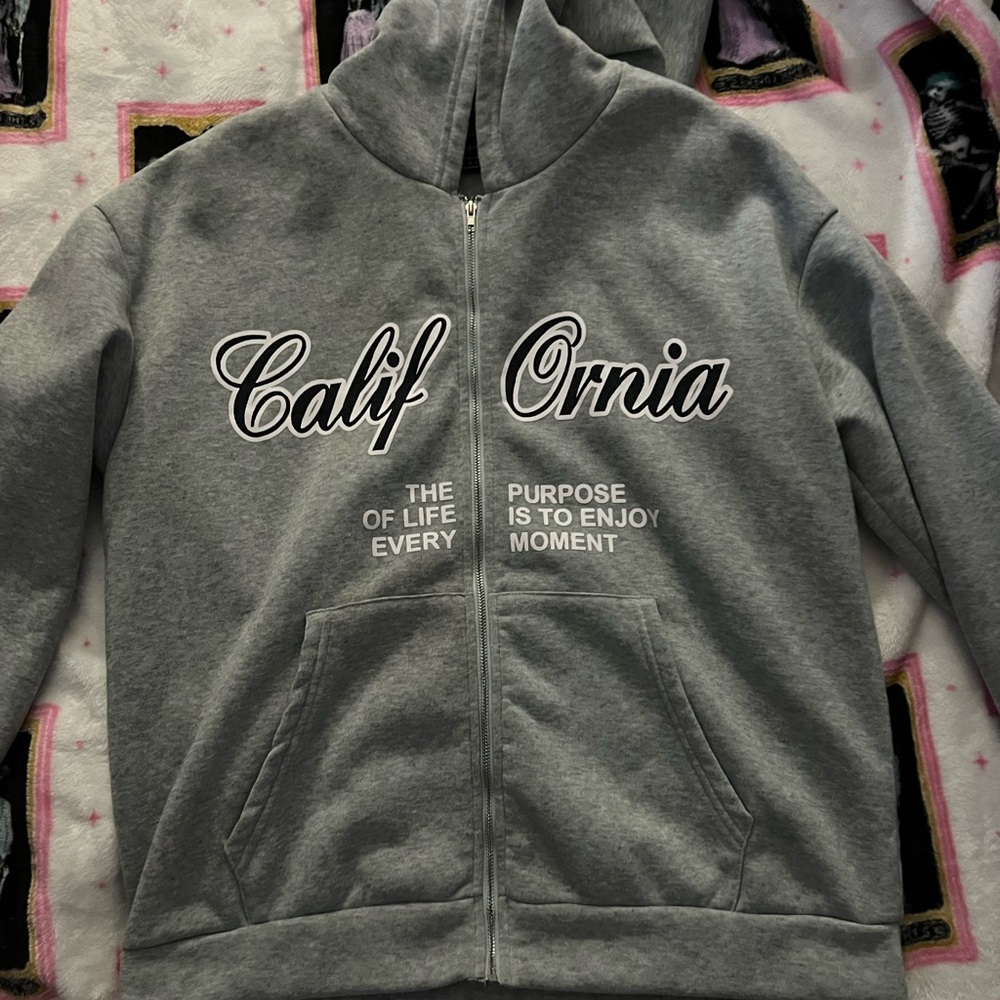 Gray Zip-up Hoodie